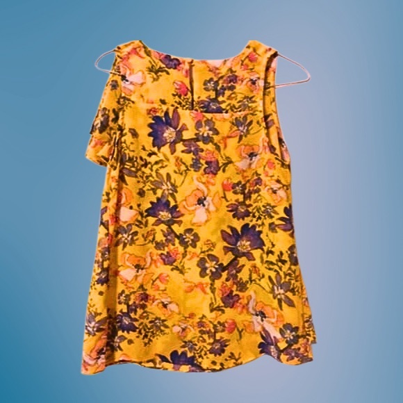 Yellow Asymmetrical Ruffled Blouse - Picture 2 of 2